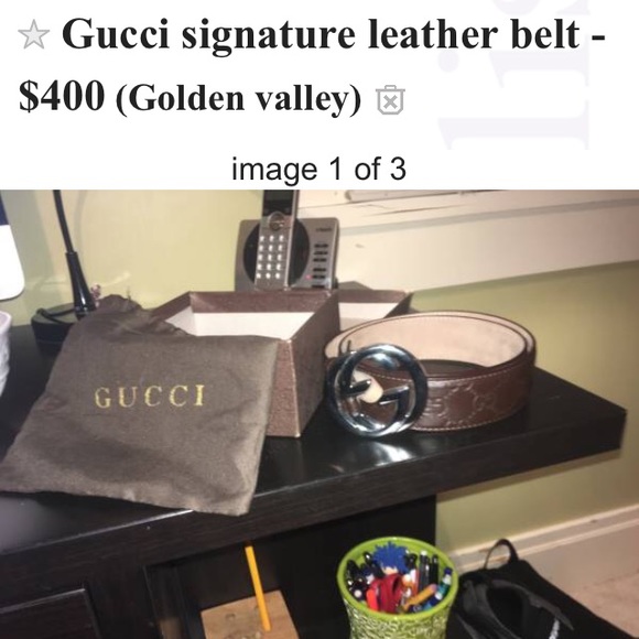Gucci signature leather belt - Picture 1 of 2